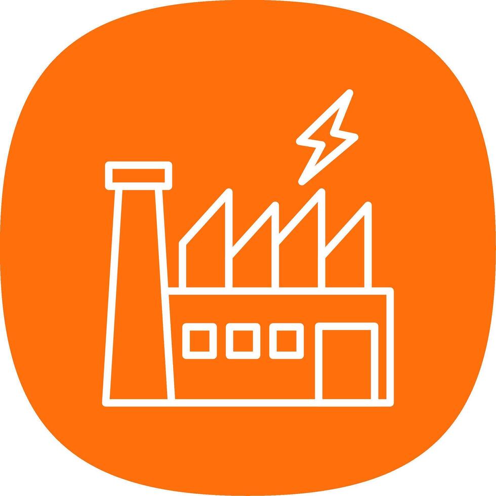 Power Plant Line Curve Icon vector