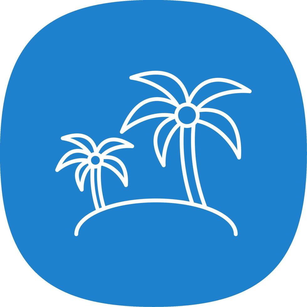 Island Line Curve Icon vector