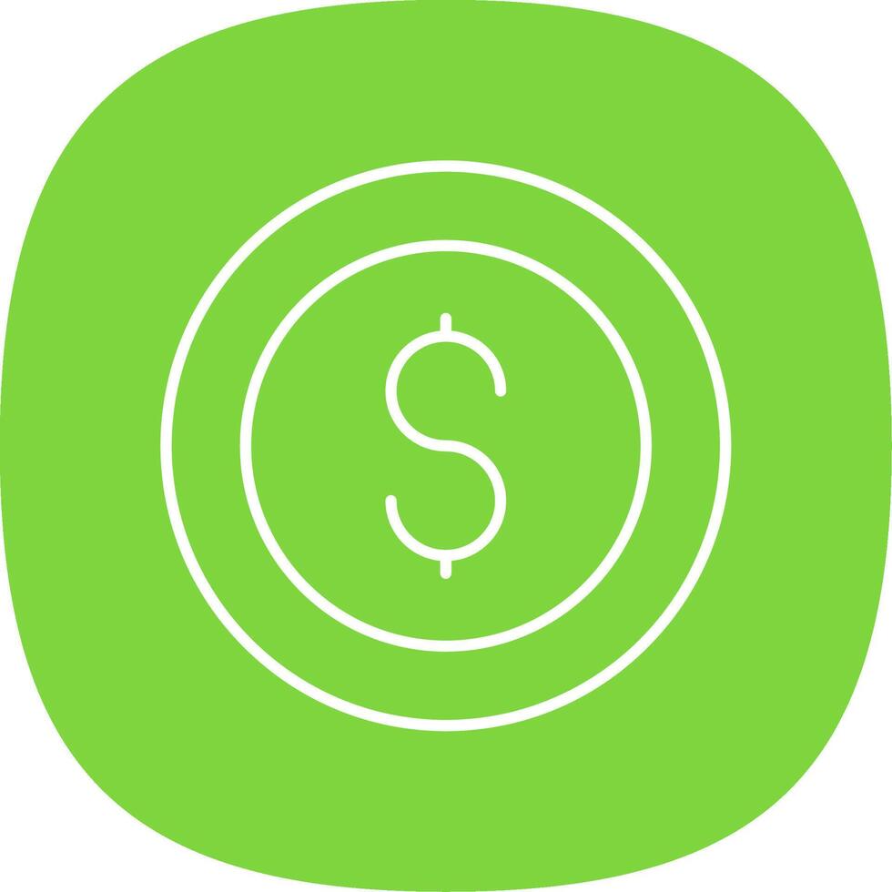 Coin Line Curve Icon vector