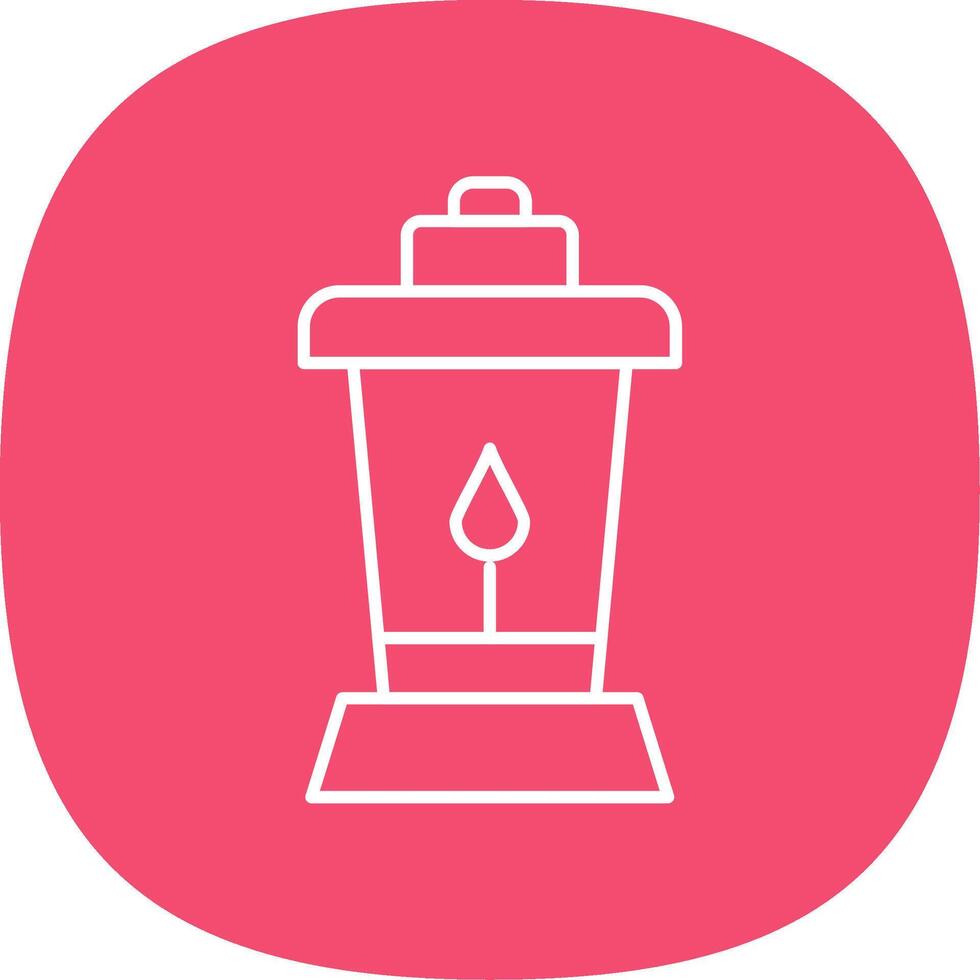 Lantern Line Curve Icon vector