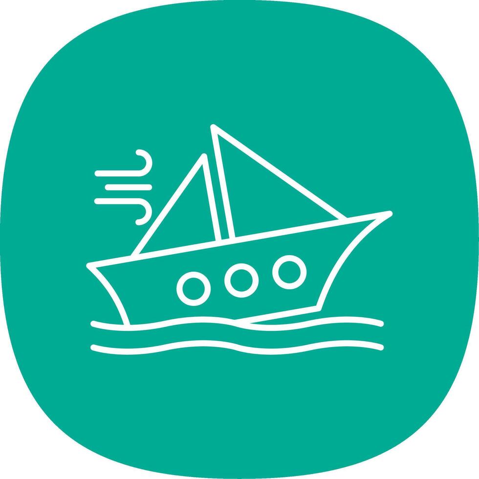 Shipwreck Line Curve Icon vector
