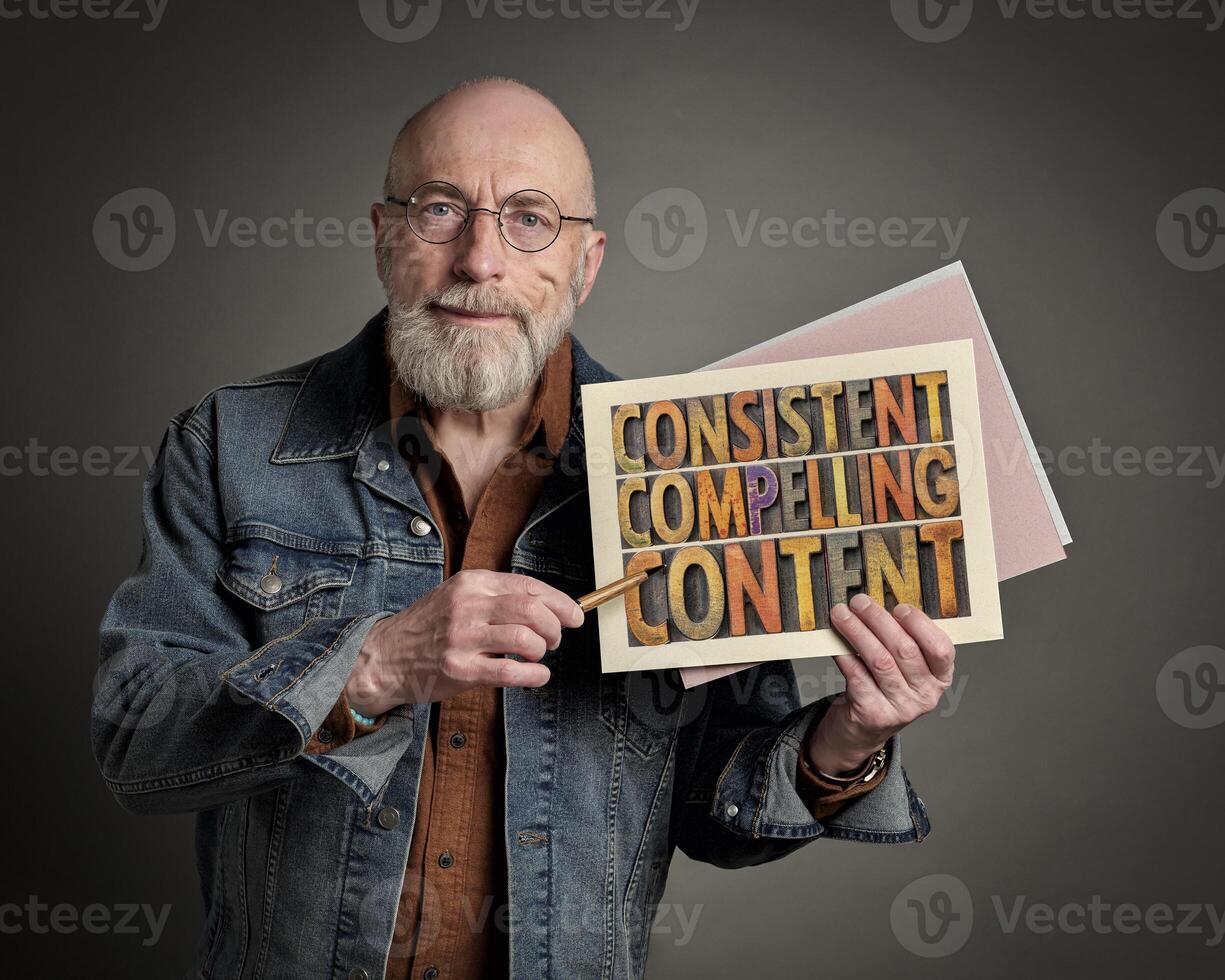 consistent, compelling content concept photo