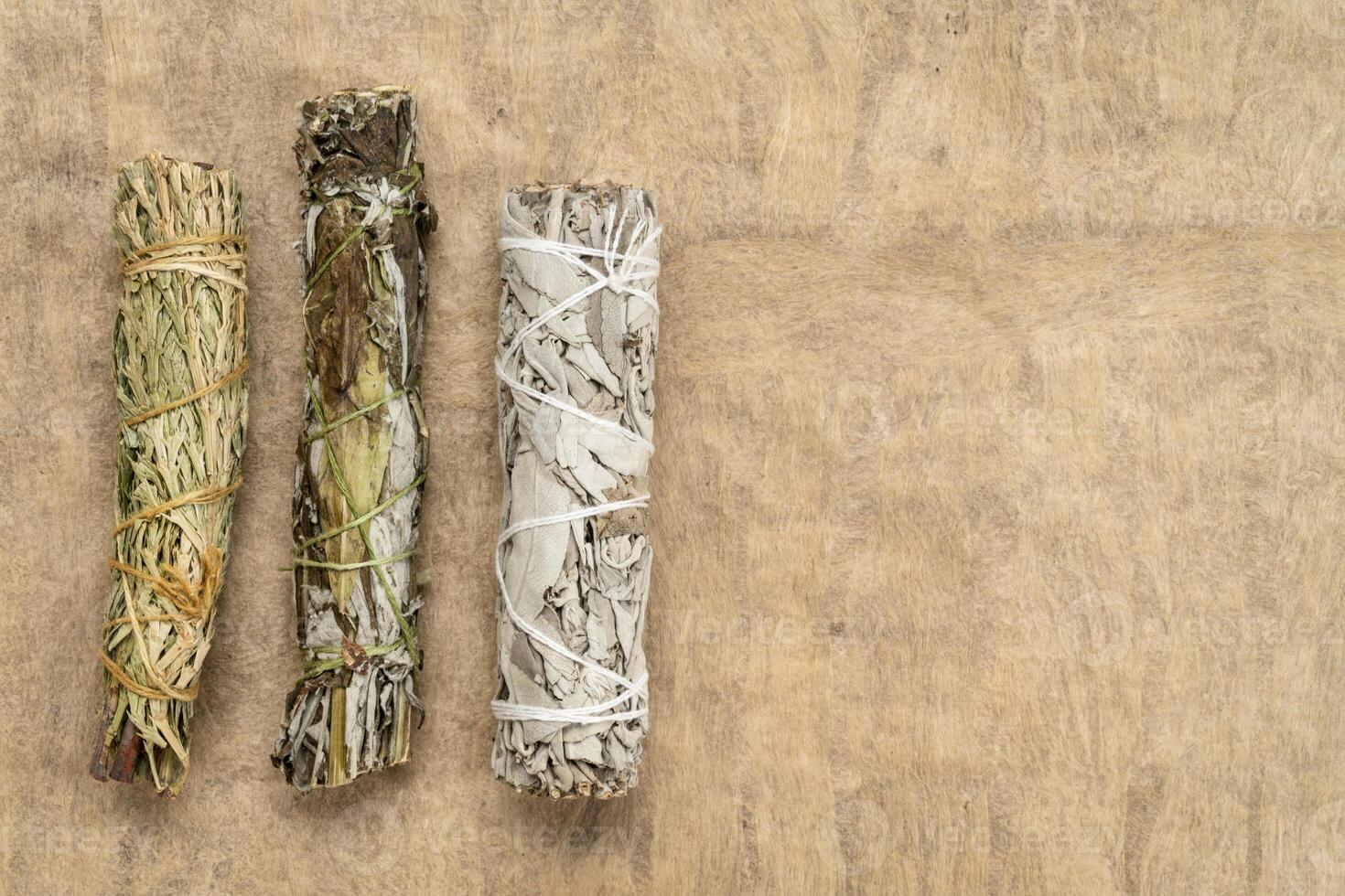 sage, mugwort and cedar incense photo