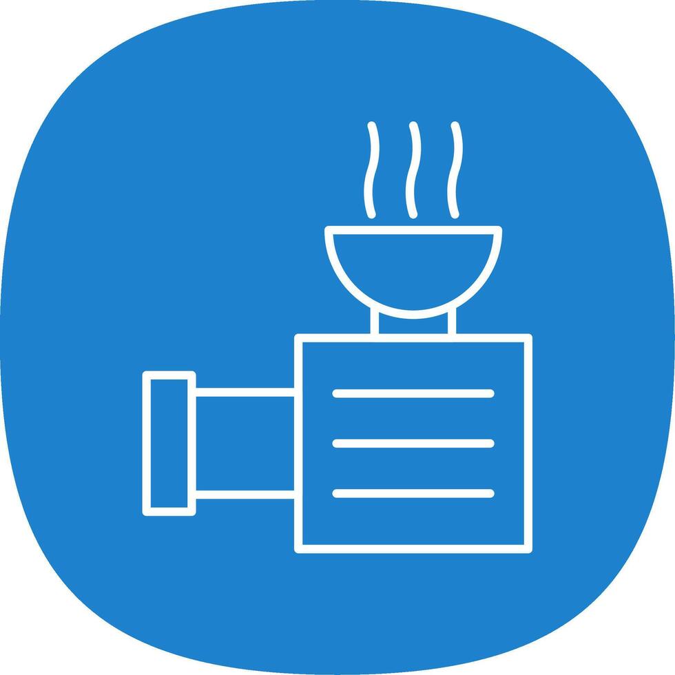 Meat Grinder Line Curve Icon vector