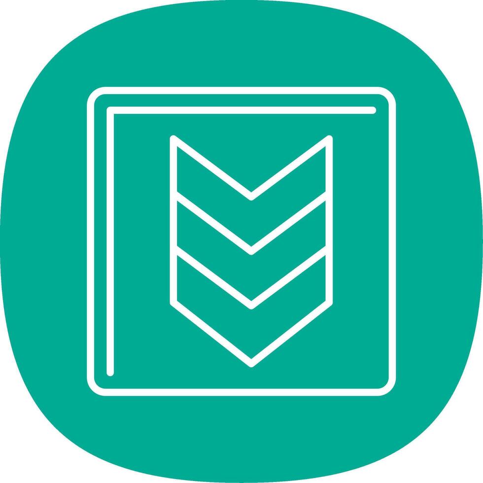 Down Chevron Line Curve Icon vector
