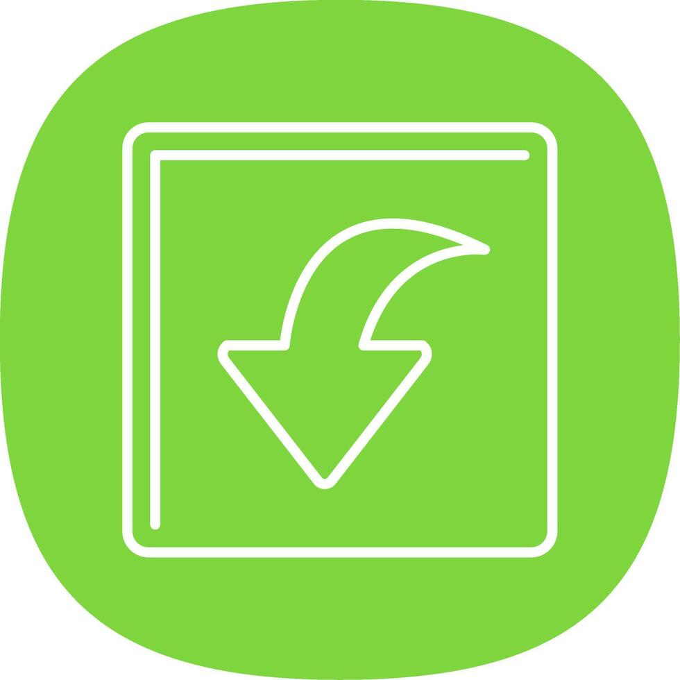 Curved Down Line Curve Icon vector