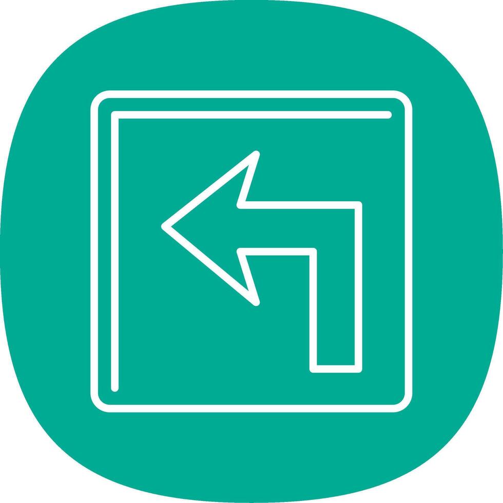 Turn Left Line Curve Icon vector