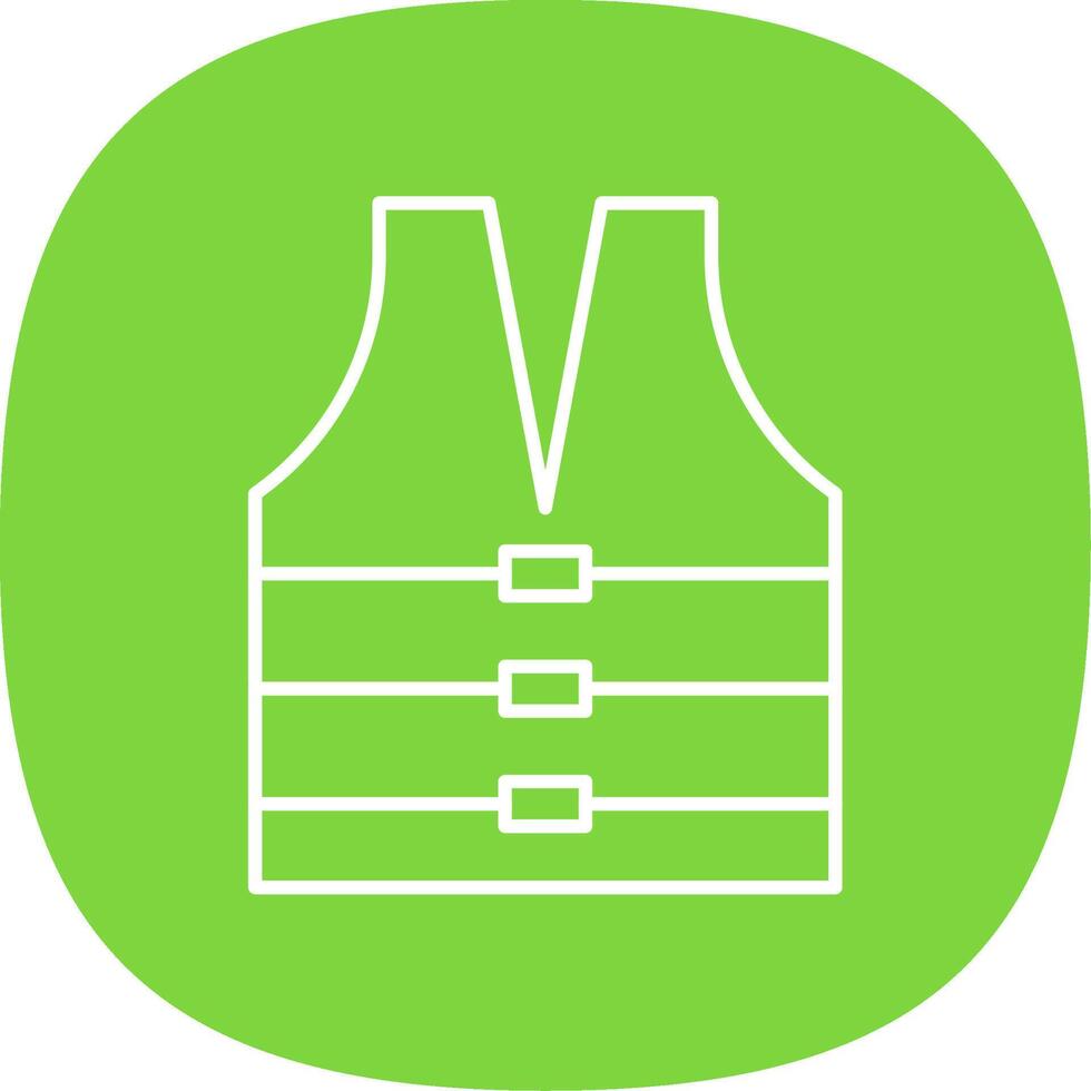 Life Jacket Line Curve Icon vector
