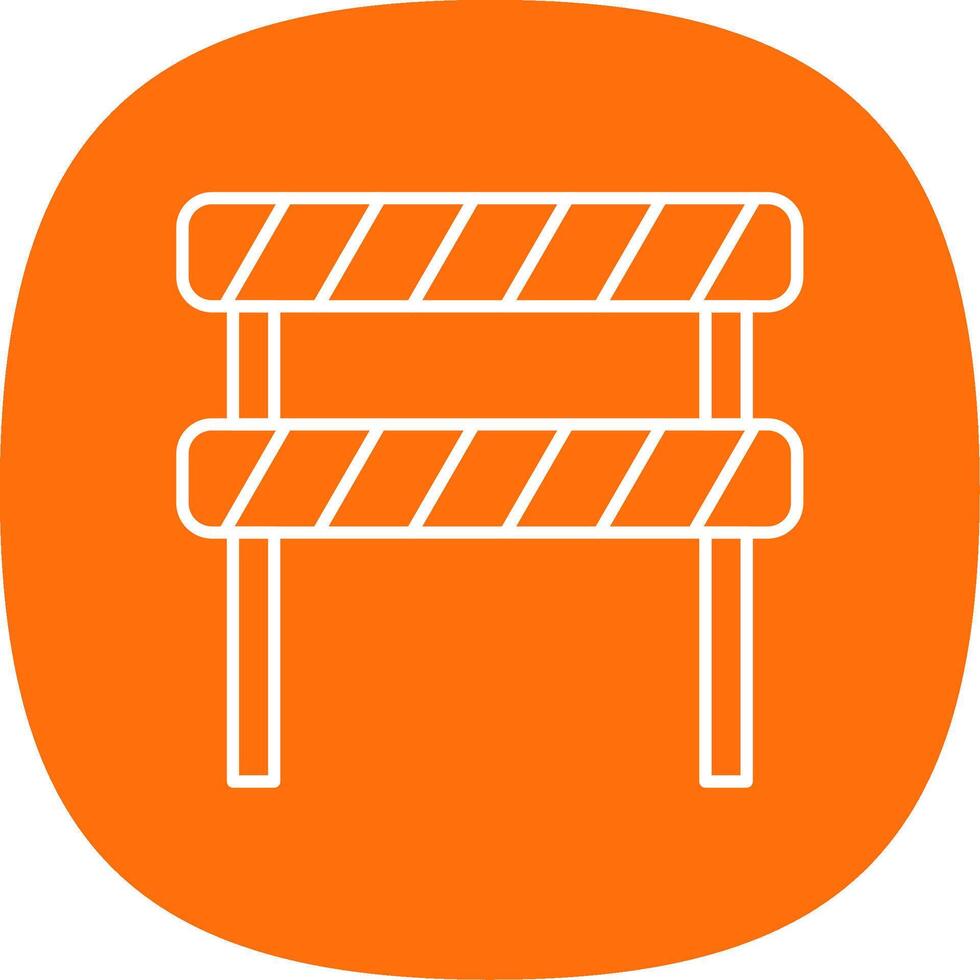 Road Block Line Curve Icon vector