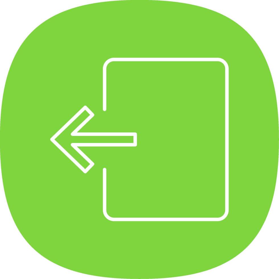 Exit Door Line Curve Icon vector