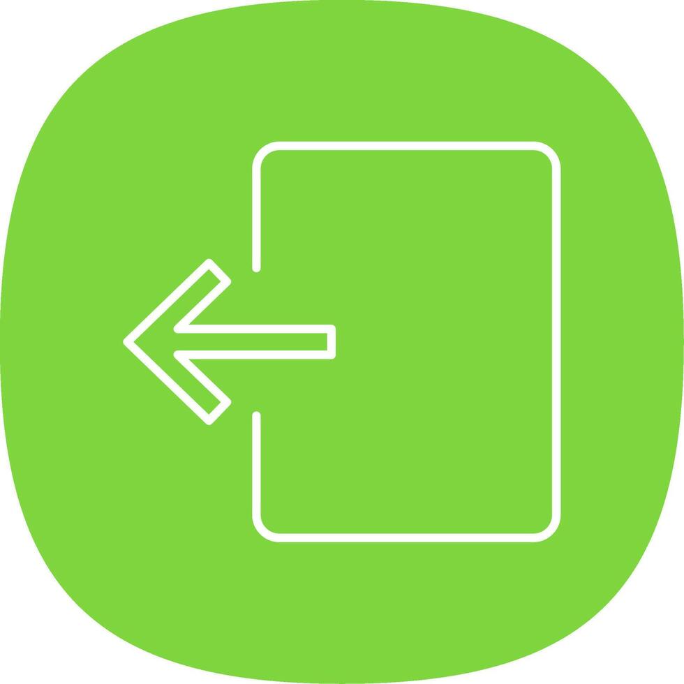 Exit Door Line Curve Icon vector