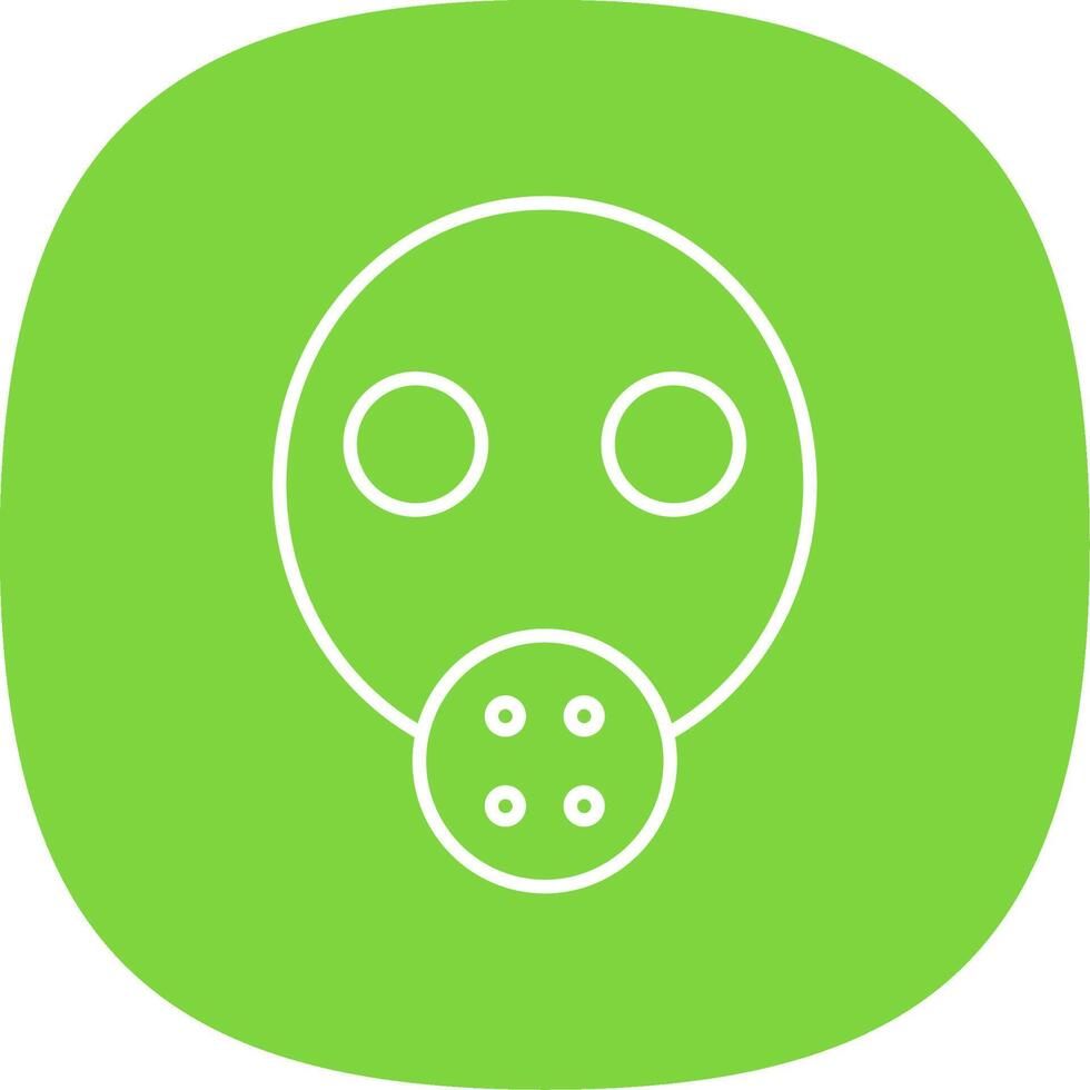 Gas Mask Line Curve Icon vector