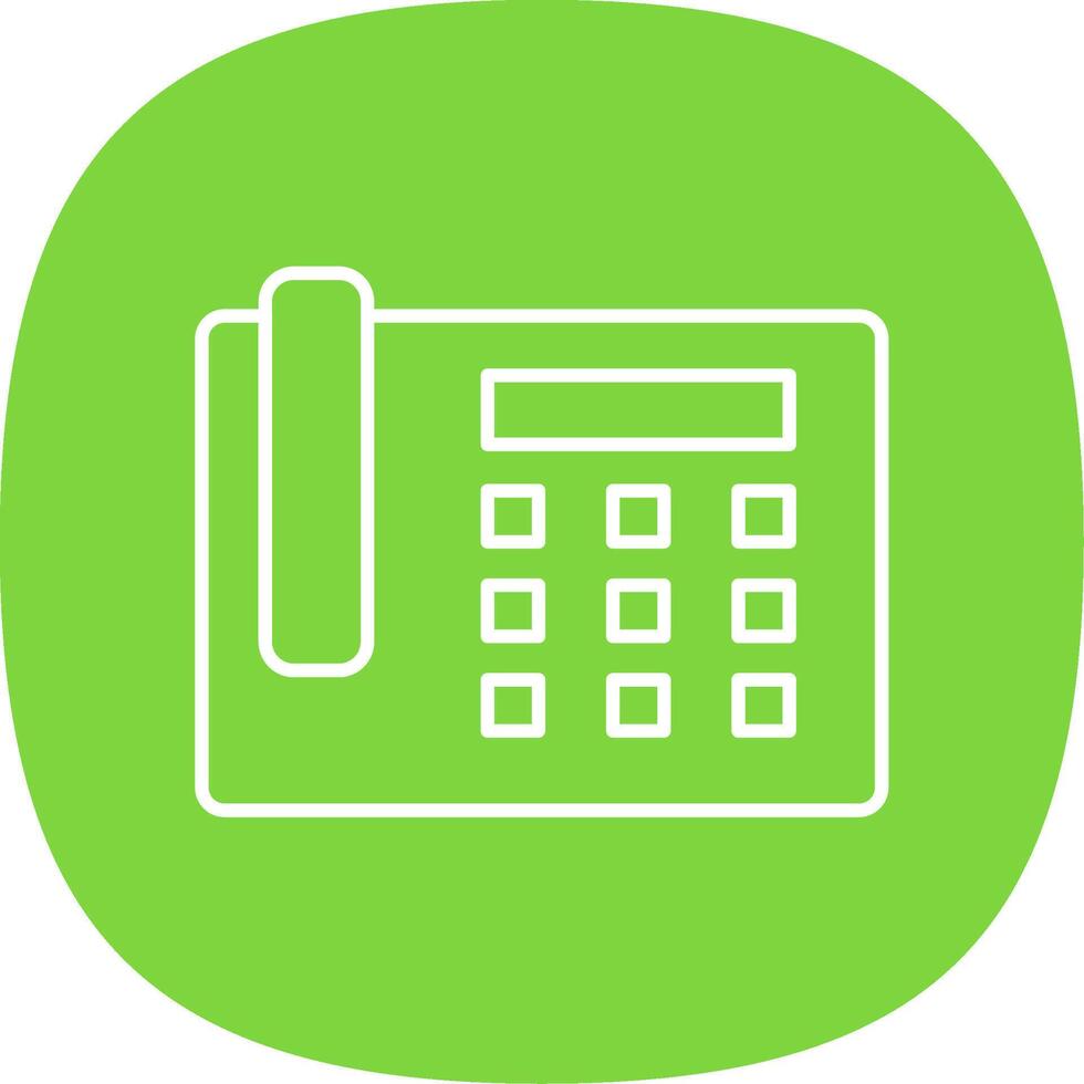 Landline Line Curve Icon vector