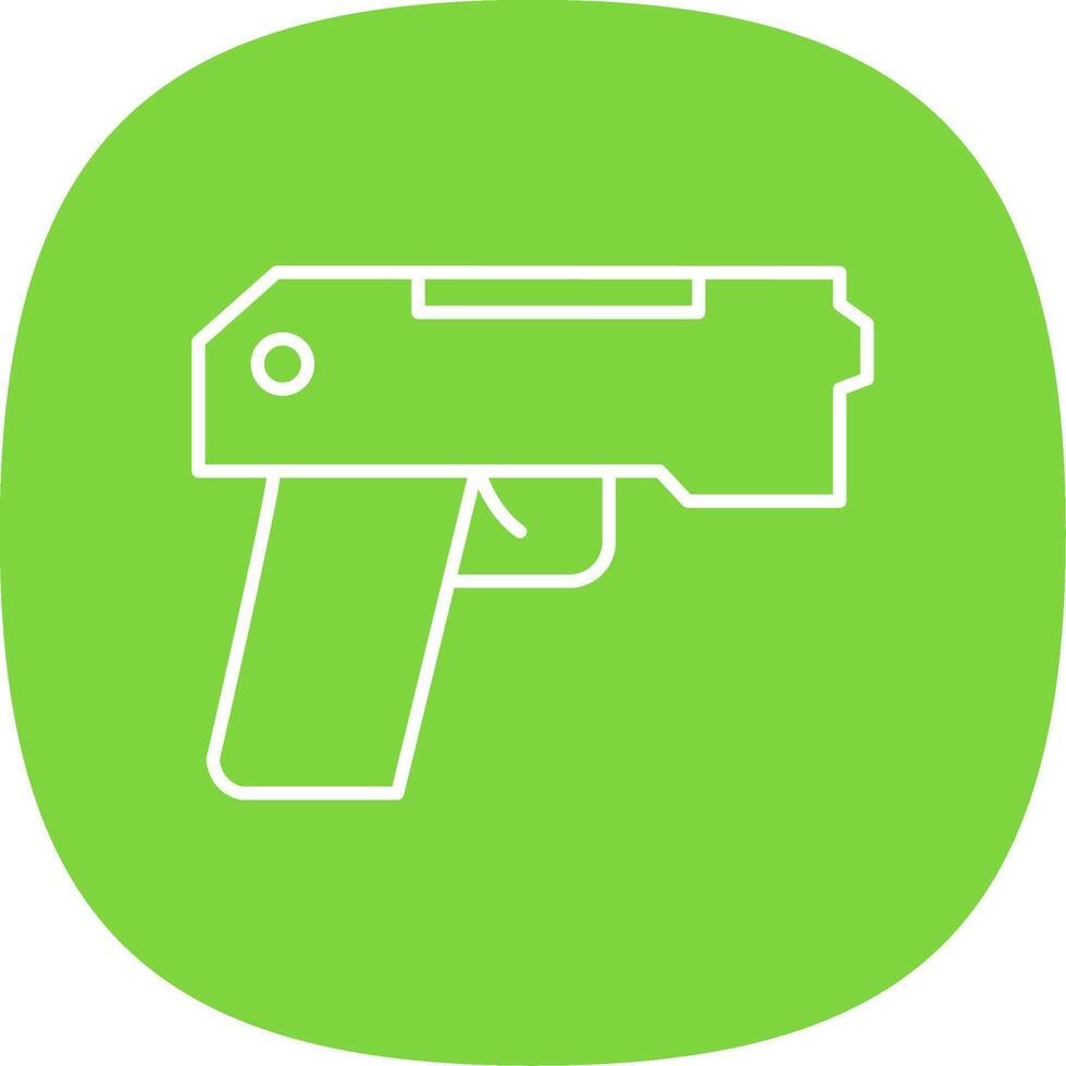 Pistol Line Curve Icon vector
