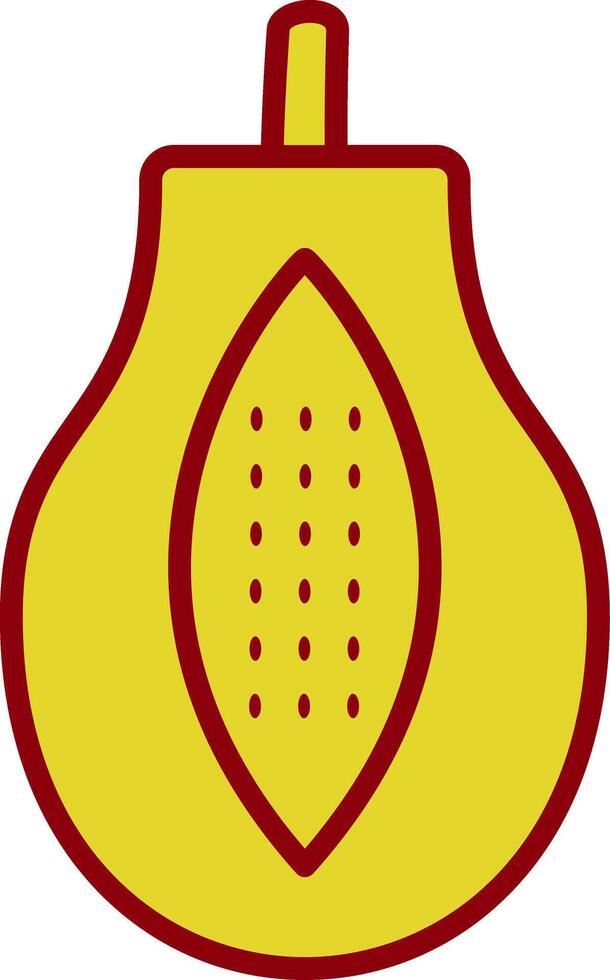 Papaya Line Two Color Icon vector