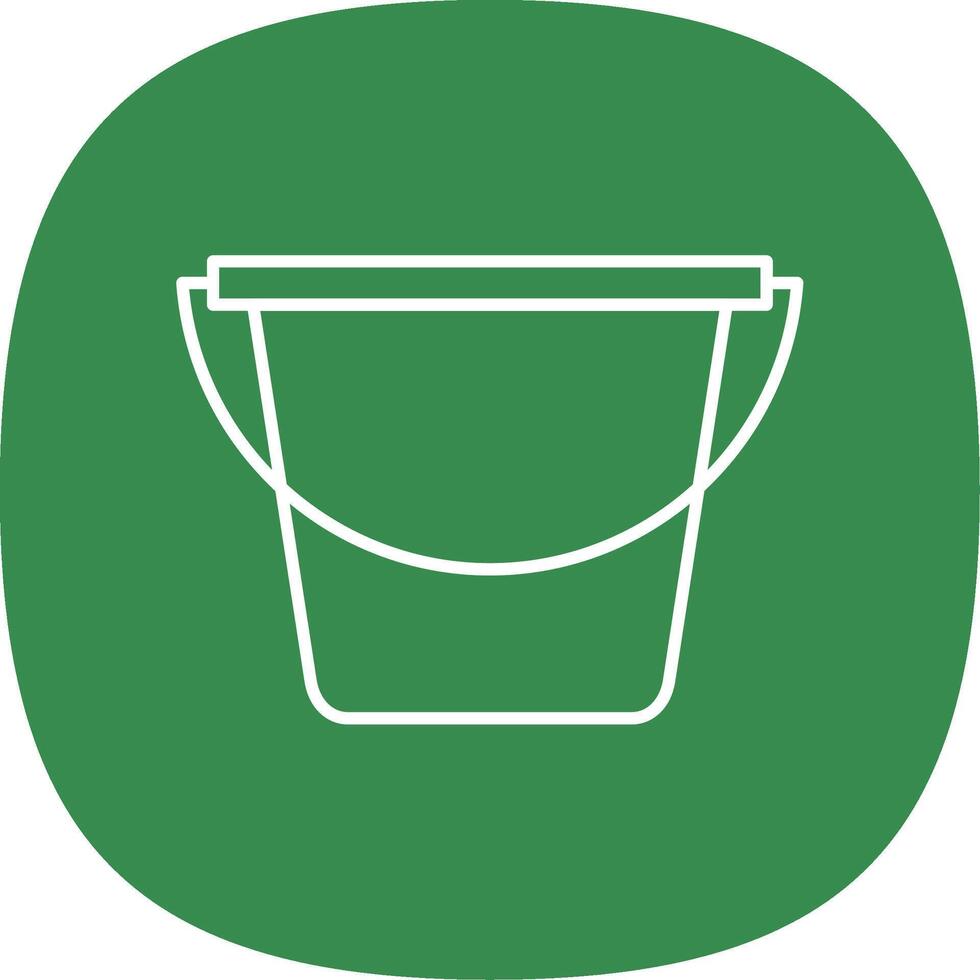 Bucket Line Curve Icon vector