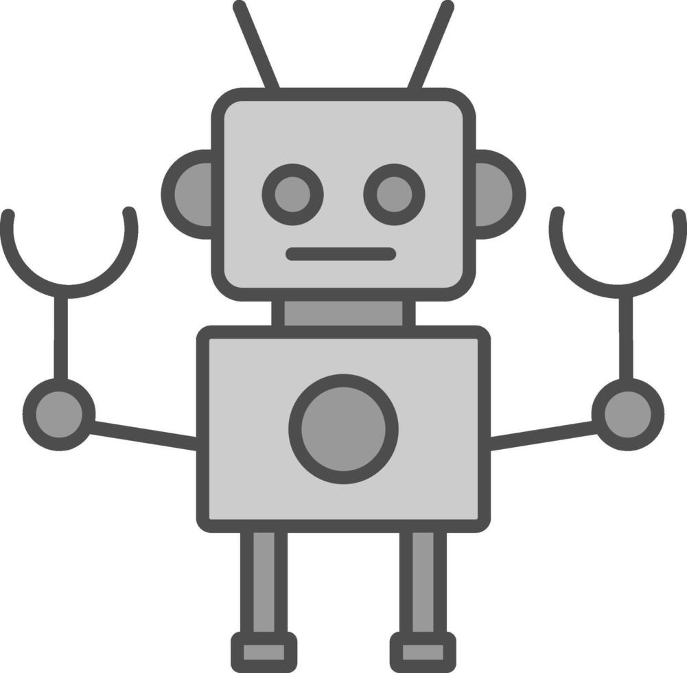 robot relleno icono vector