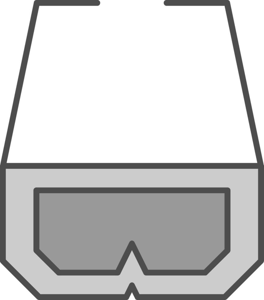 3d Glasses Fillay Icon vector