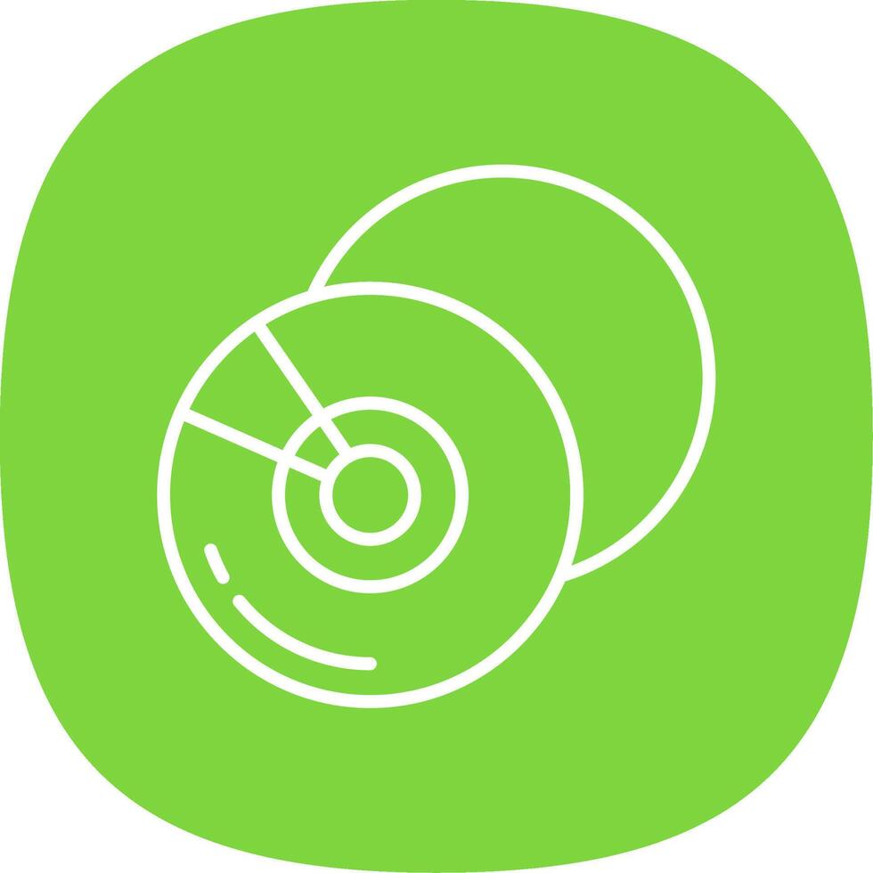 Compact Disk Line Curve Icon vector