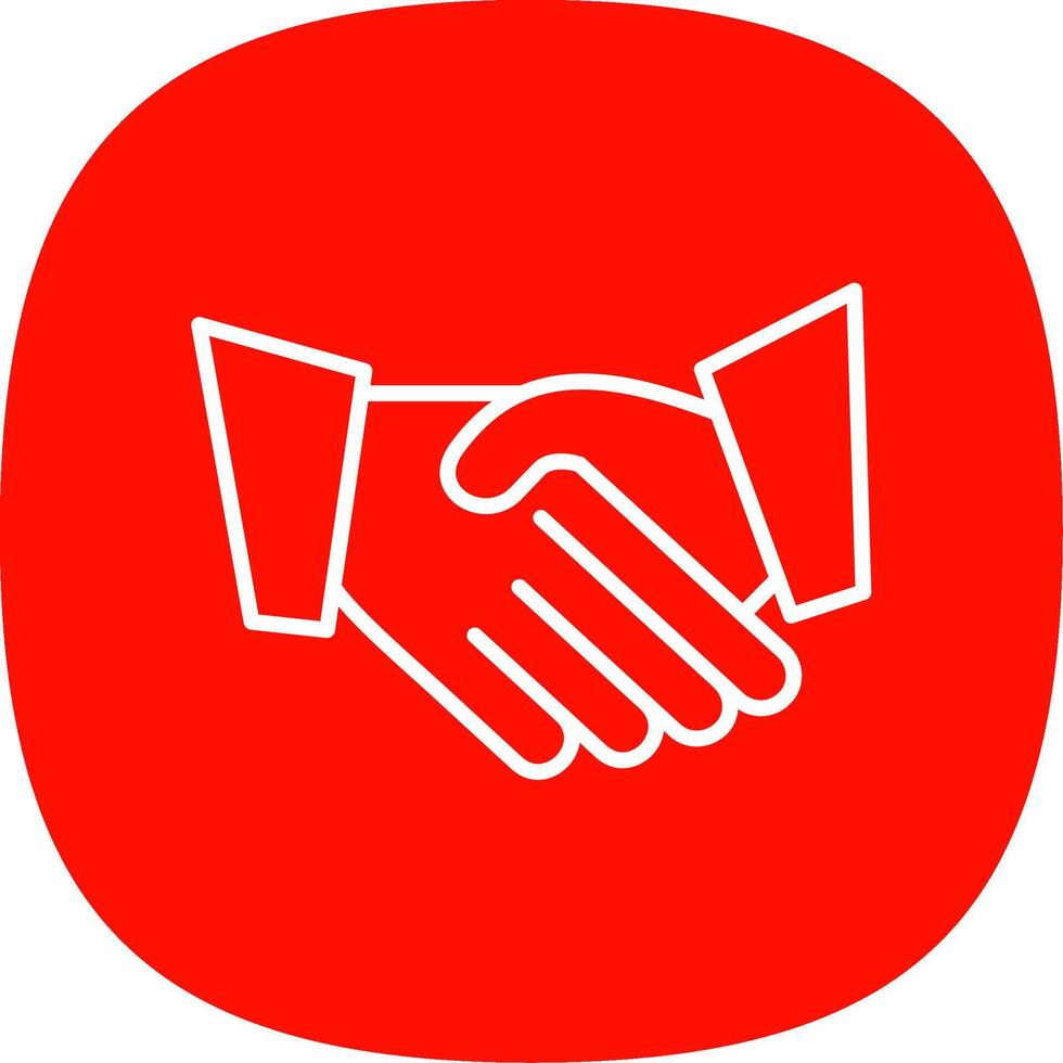 Hand Shaking Line Curve Icon vector