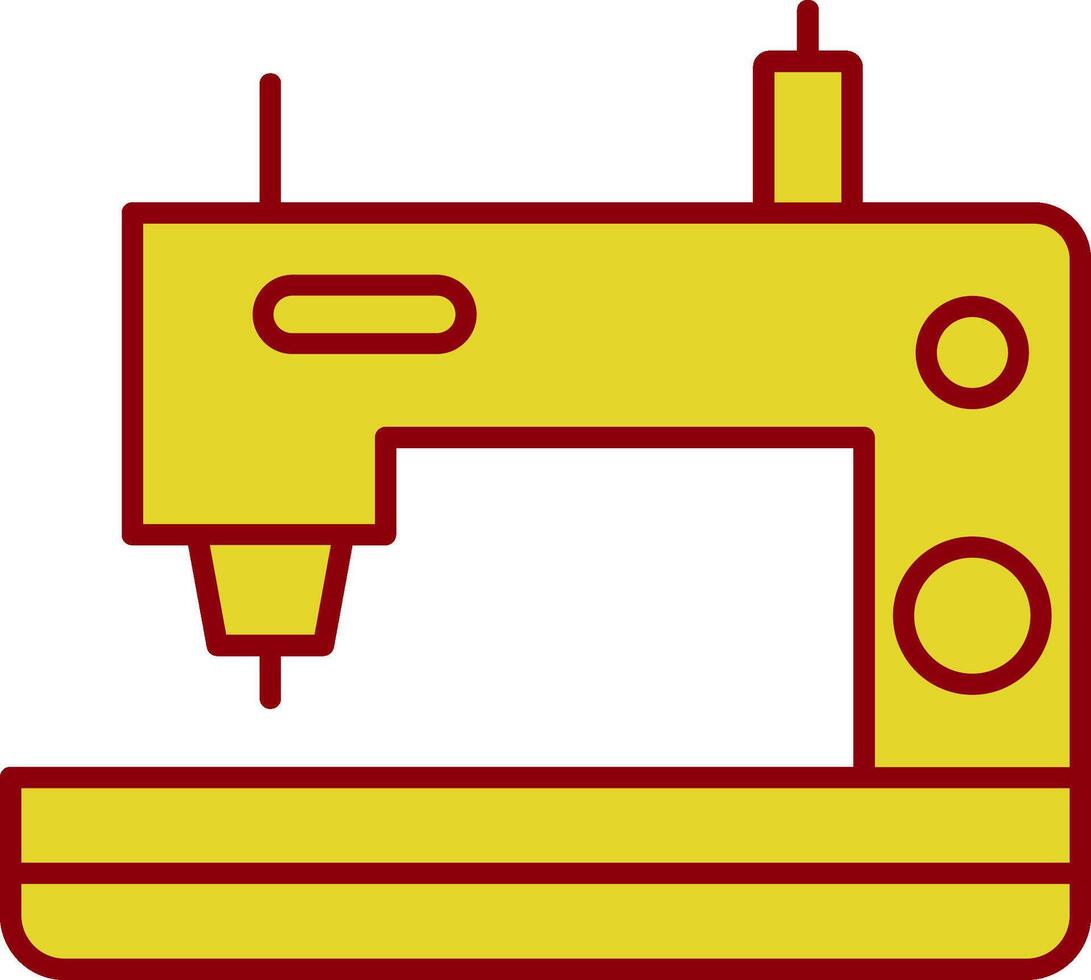 línea de máquina de coser icono de dos colores vector