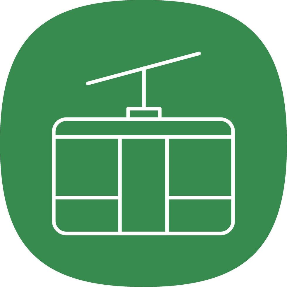 Cableway Line Curve Icon vector