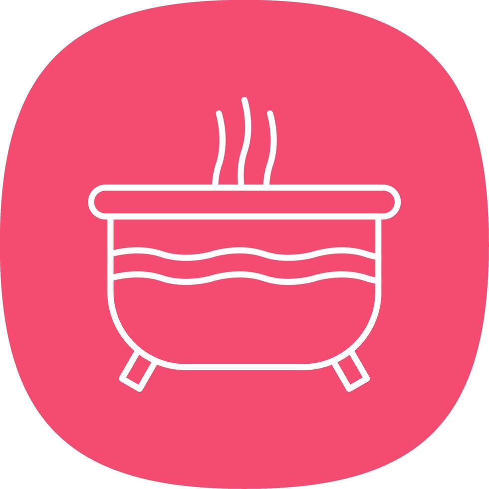 Hot Tub Line Curve Icon vector