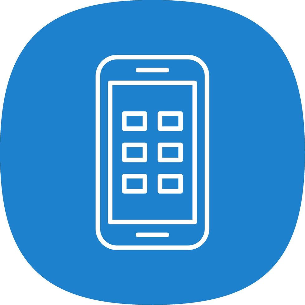 Phone Line Curve Icon vector