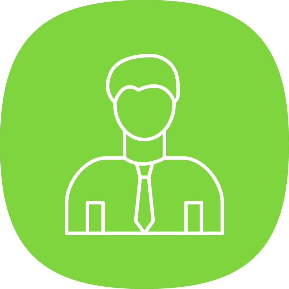 Office Worker Line Curve Icon vector