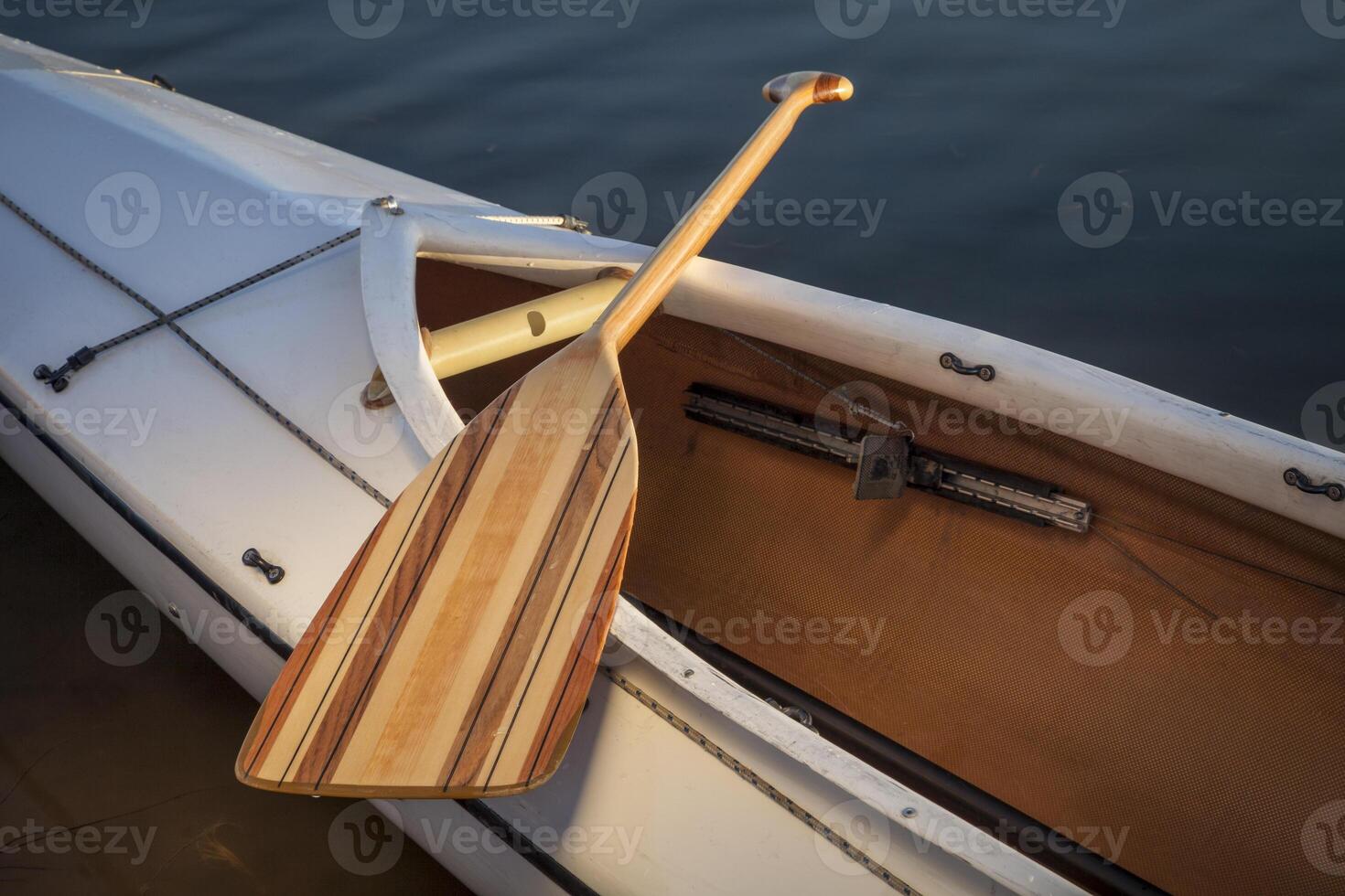 wooden canoe paddle photo