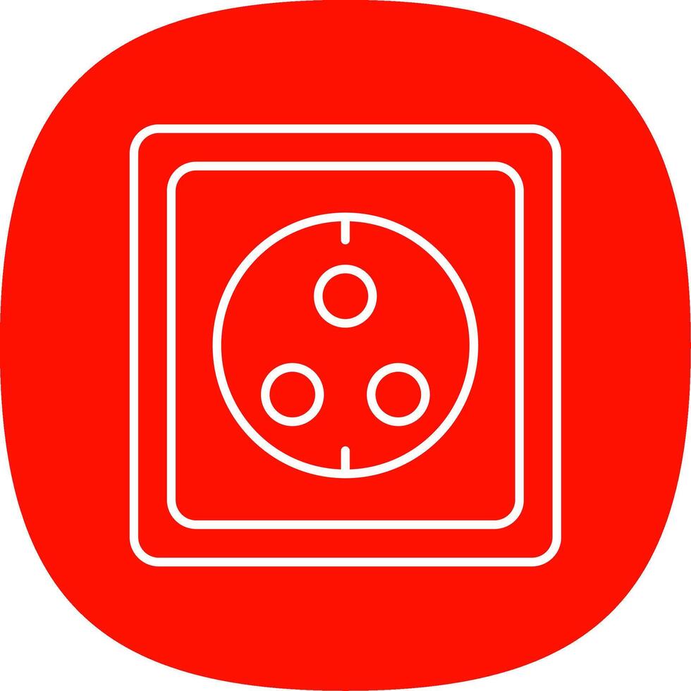 Wall Socket Line Curve Icon vector