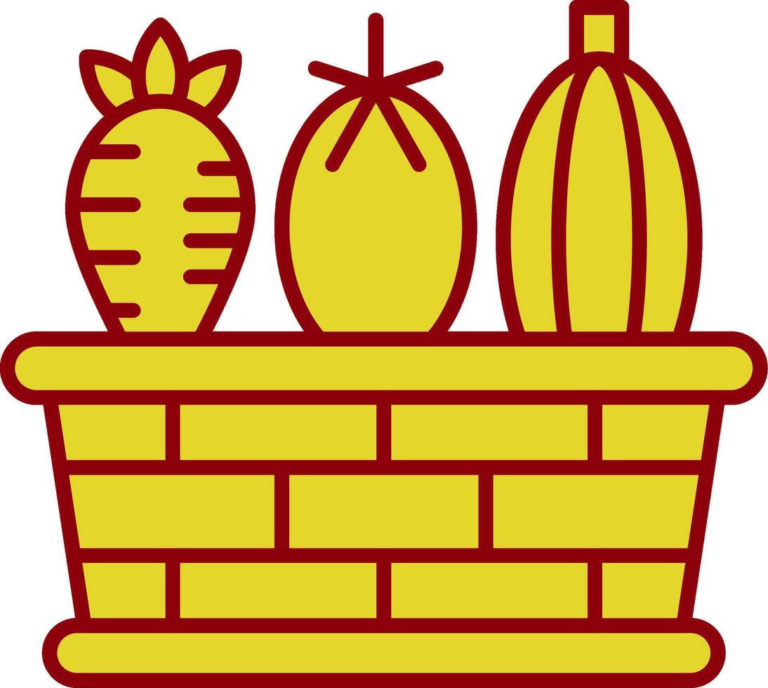 Vegetable Basket Line Two Color Icon vector