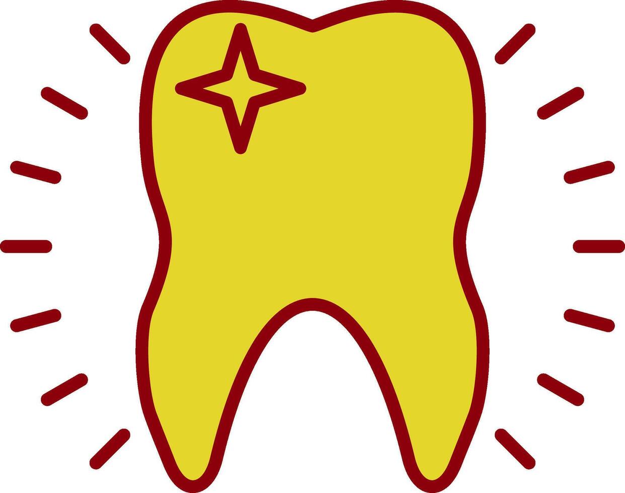 diente línea dos color icono vector
