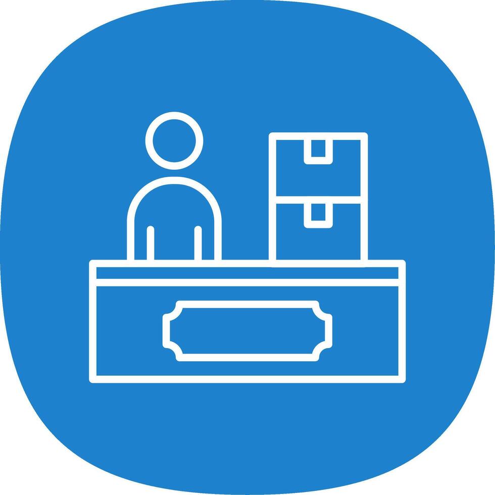 Checkin Line Curve Icon vector