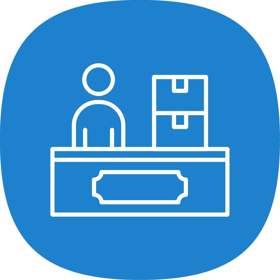 Checkin Line Curve Icon vector