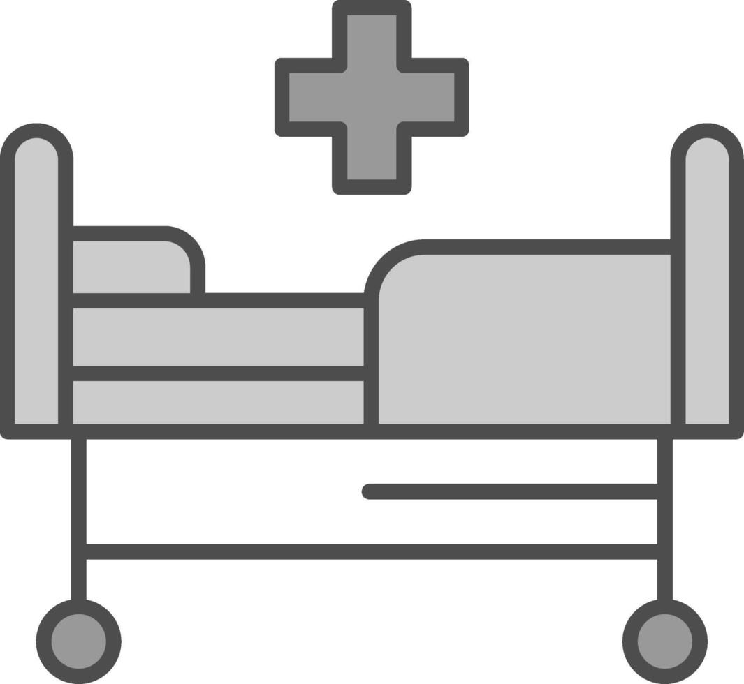 Hospital bed Fillay Icon vector