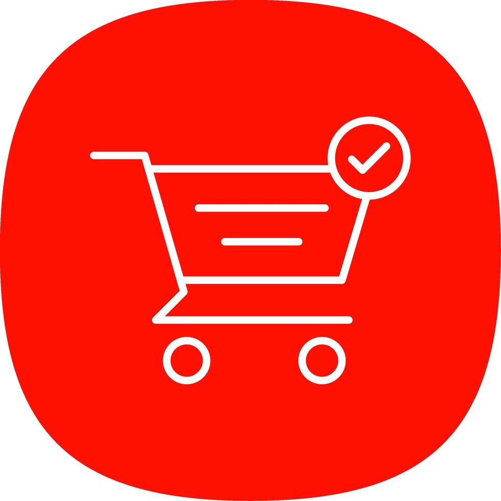 Checkout Line Curve Icon vector