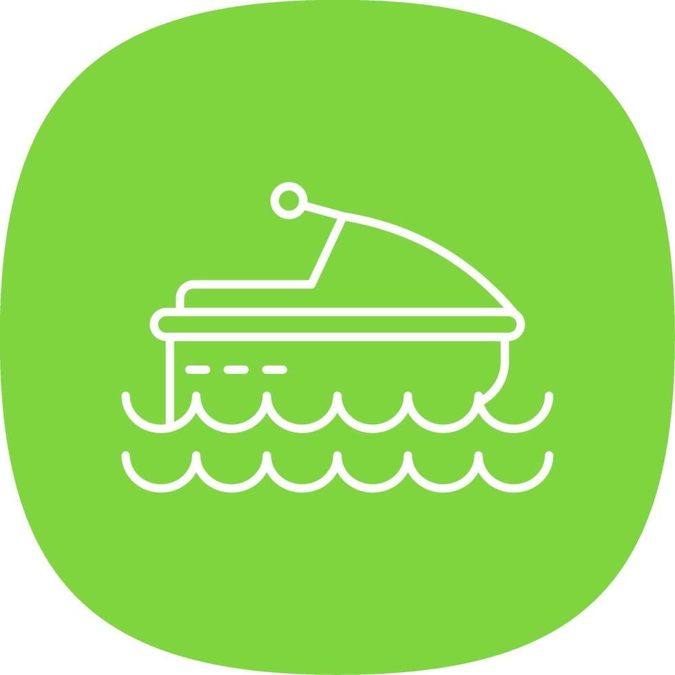 Jet Ski Line Curve Icon vector