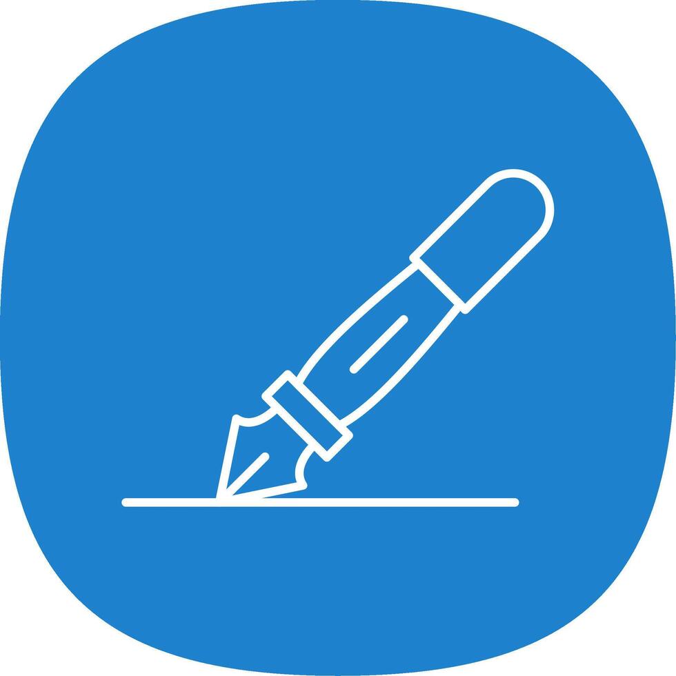 Fountain Pen Line Curve Icon vector