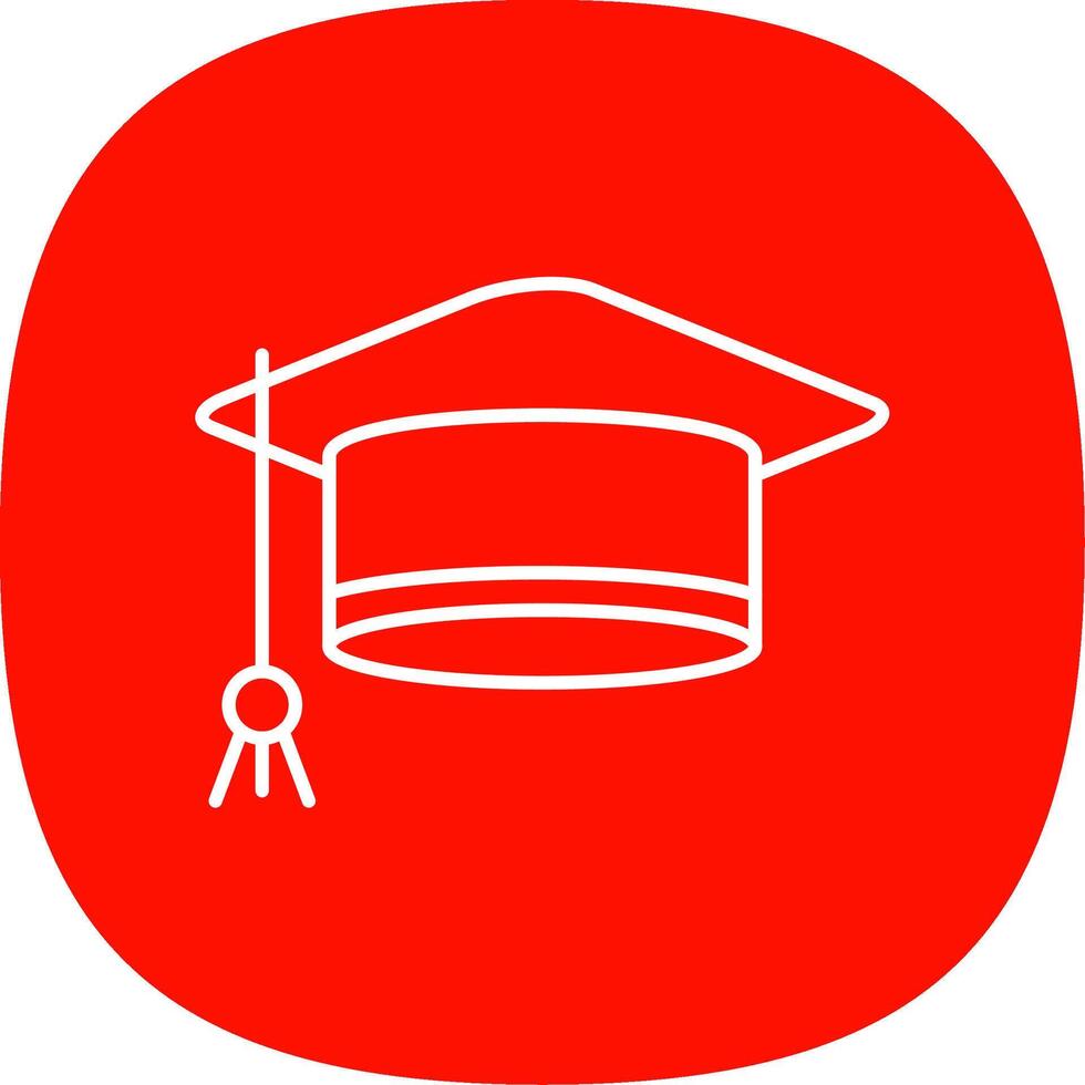 Mortarboard Line Curve Icon vector