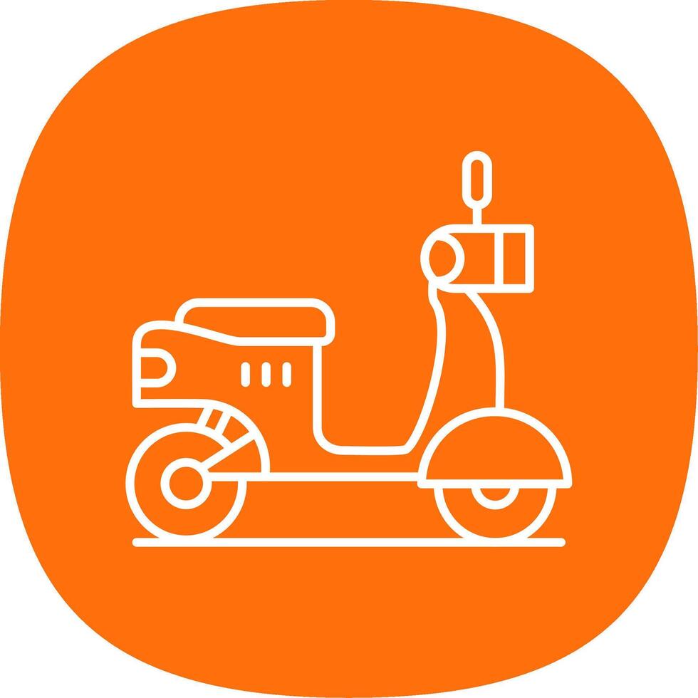 Scooter Line Curve Icon vector