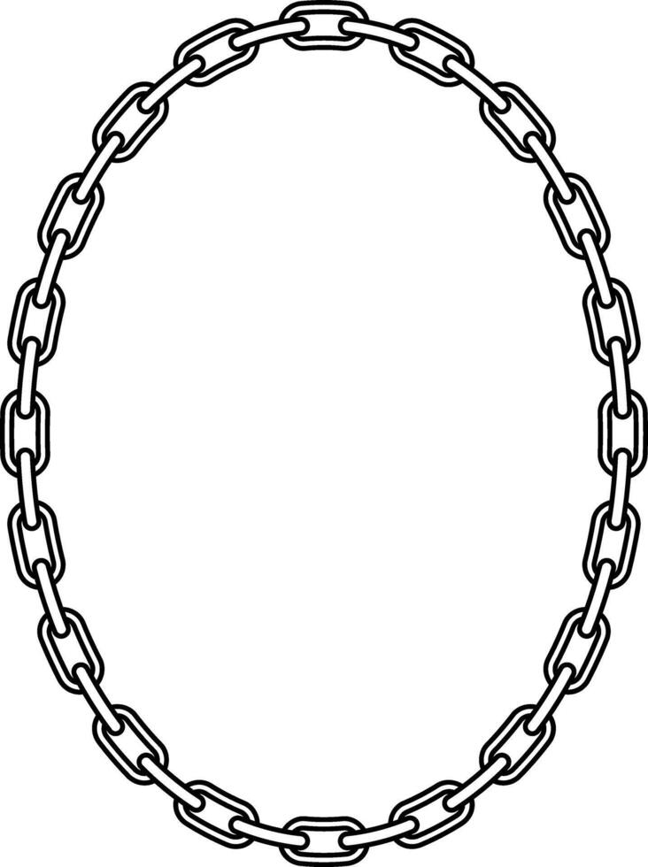 oval chain frame with copy space for text or design vector