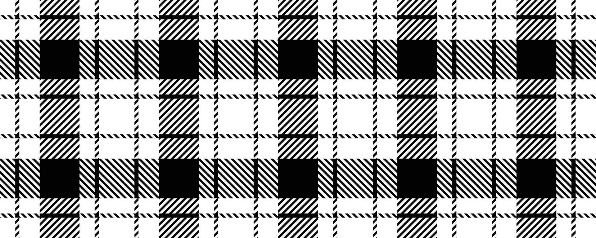 black white tartan seamless pattern vector