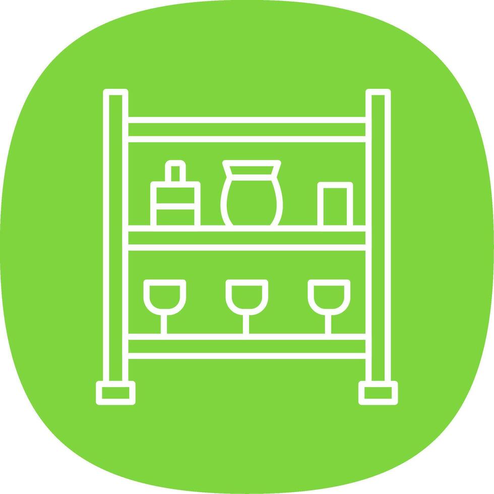 Shelves Line Curve Icon vector