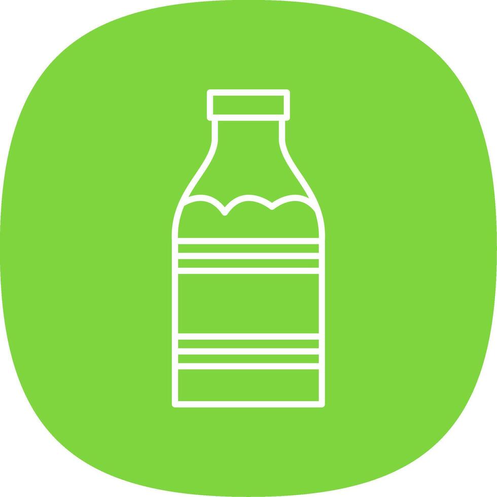 Milk Bottle Line Curve Icon vector