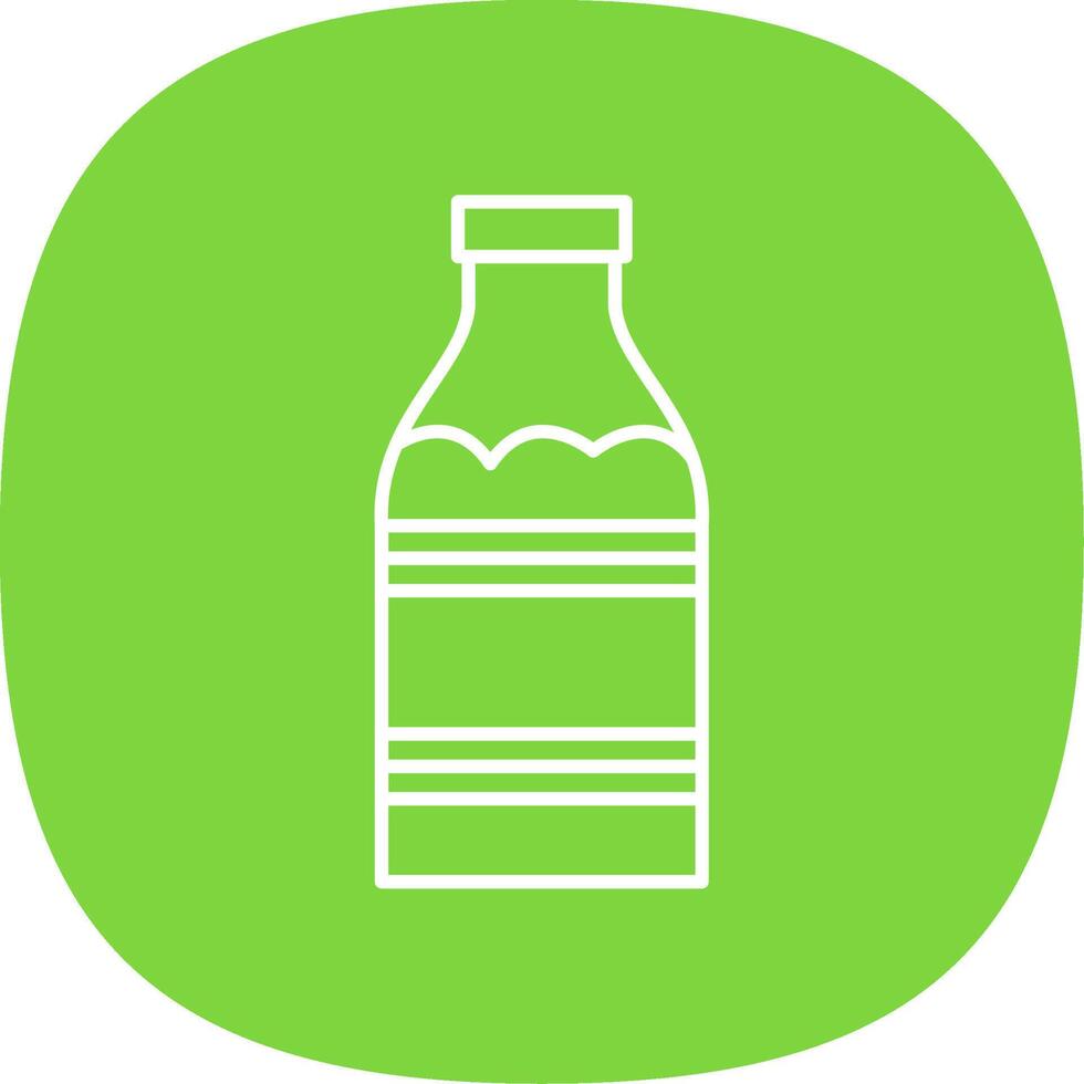 Milk Bottle Line Curve Icon vector