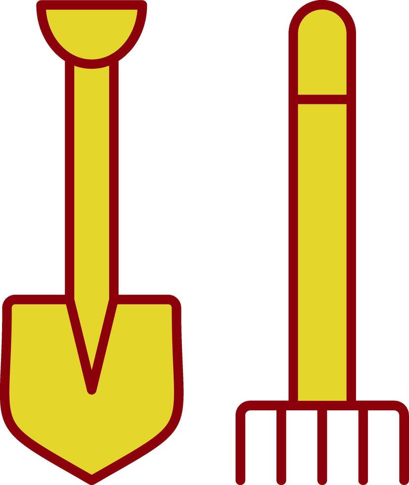 Pitchfork Line Two Color Icon vector