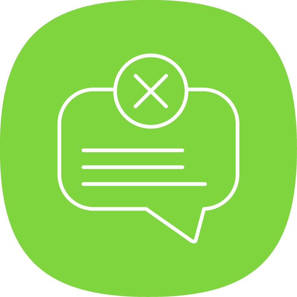 No Message Line Curve Icon vector