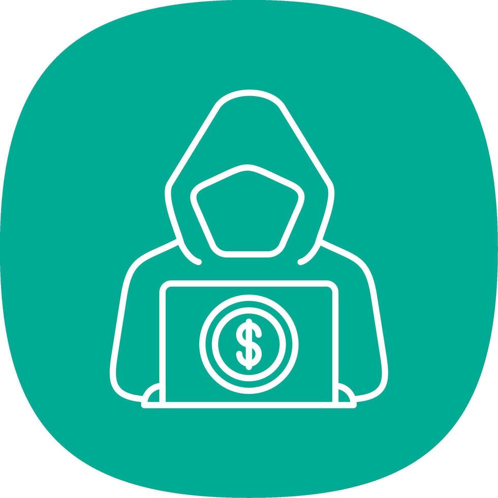 Money Laundering Line Curve Icon vector