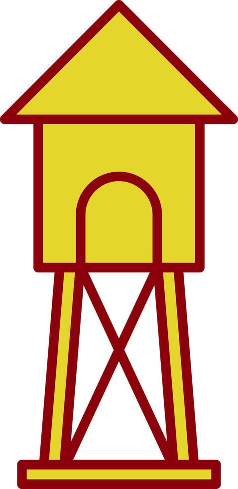 Watchtower Line Circle Icon vector